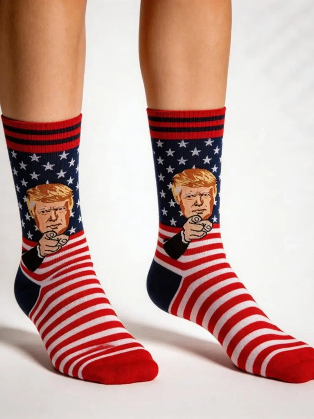 Patriotic Stars & Stripes Novelty Socks - Crew (2 Pack)